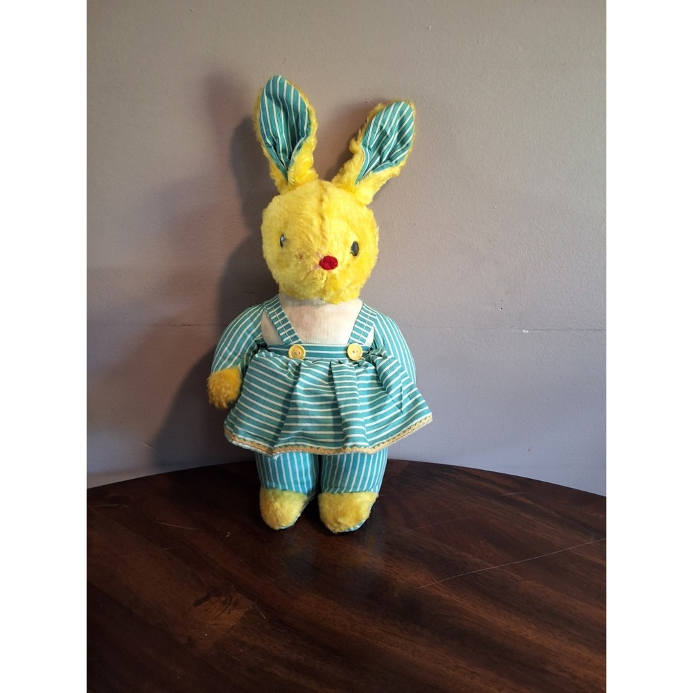 Vintage 1950s Gund J Swidlen Bunny Plush With Dress